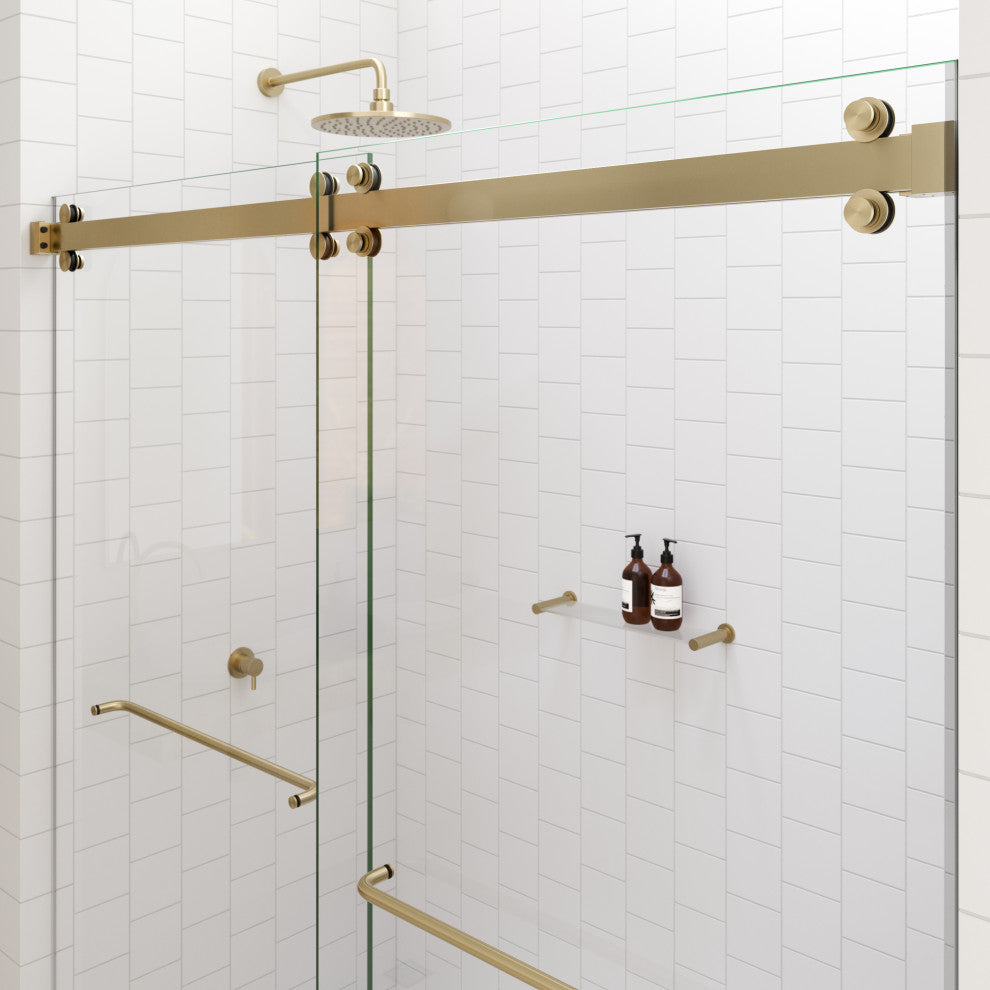 Polaris 60 in. x 78 in. Sliding Bypass Shower Doors, Brushed Bronze