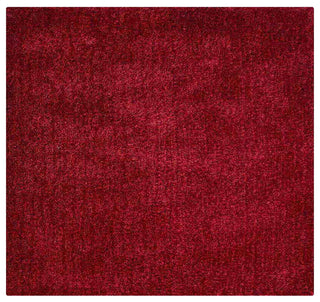 HAND TUFTED SHAG POLYESTER ECO-FRIENDLY AREA RUGS, Dark Pink Color, Solid Design