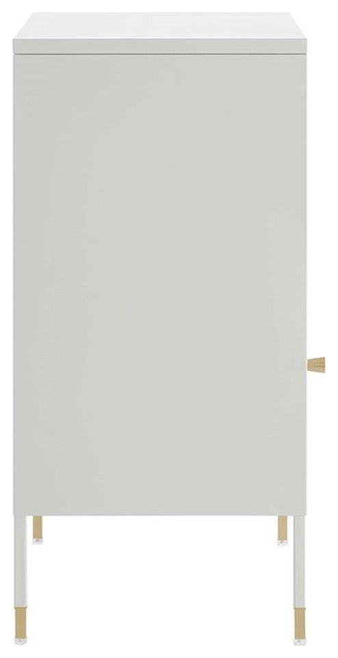Modway Covelo Metal Side Table with Adjustable Foot Pads in Light Gray