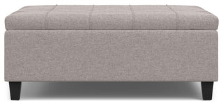 Harrison Large Square Coffee Table Storage Ottoman, Cloud Grey