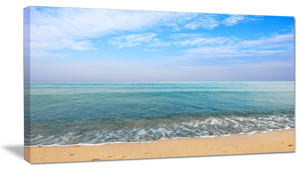 "Blue Sky Sand Sun Daylight" Seashore Canvas Print, 40"x20"