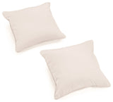 18" Double-Corded Solid Twill Square Throw Pillows, Set of 2, Natural