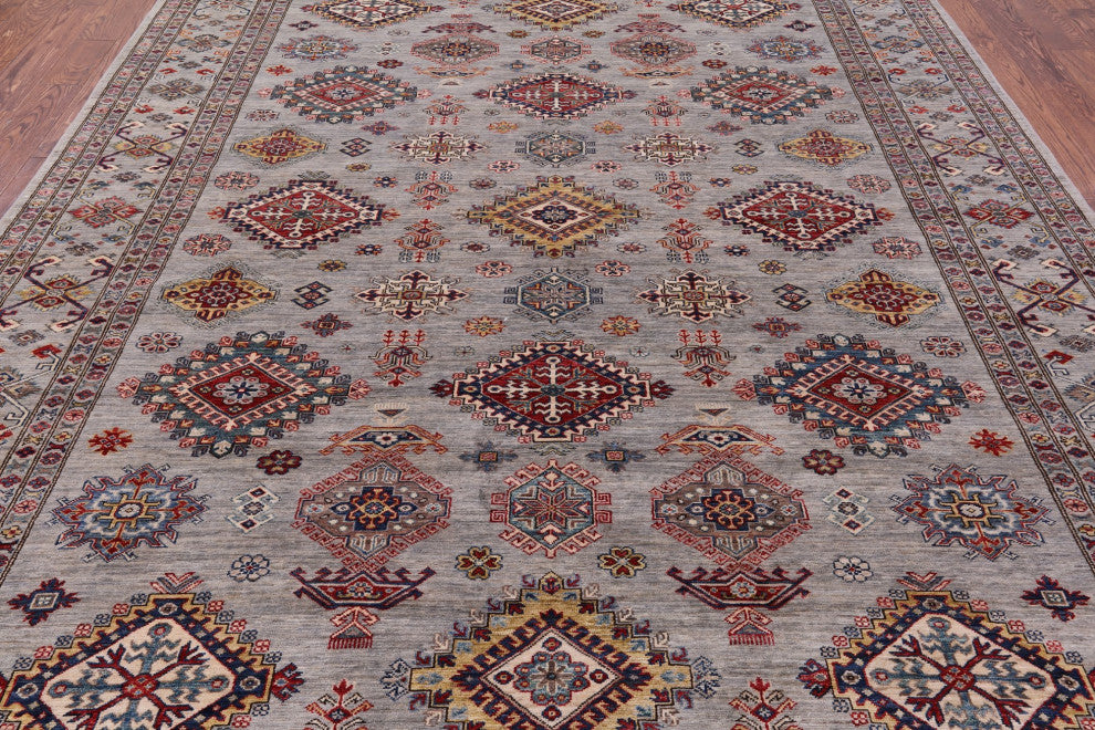 8' 10" X 11' 5" Super Kazak Hand Knotted Wool Rug Q9508
