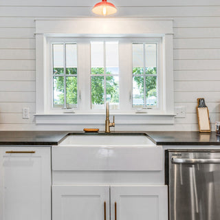 Grace Crisp White Fireclay 34" Single Bowl Quick-Fit Undermount Kitchen Sink