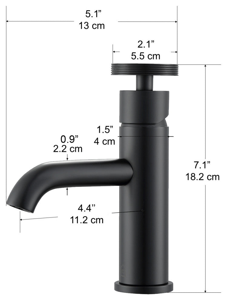 Nova Series Single Lever Bathroom Faucet, Matte Black