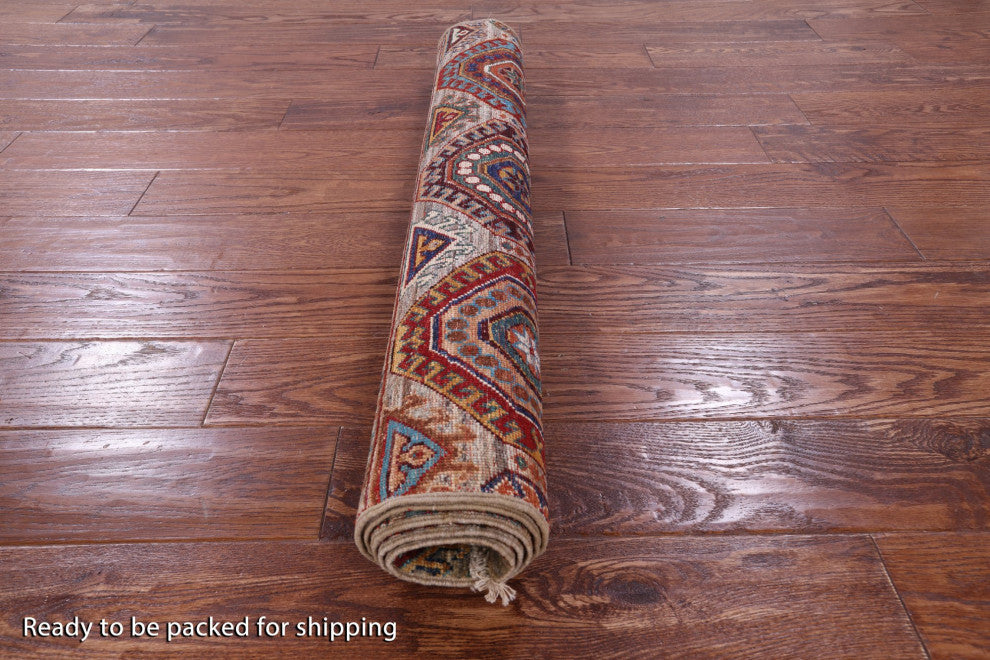 Super Kazak Khorjin Handmade Wool Rug 3' 3" X 5' 1" - Q12326