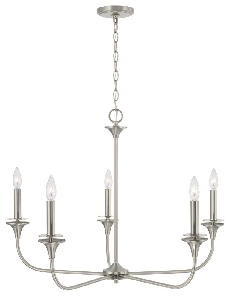 Capital Lighting 448951 Presley 5 Light 31"W Candle Style - Matte Black