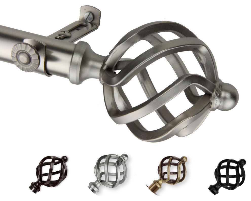 Twist Curtain Rod, Satin Nickel, 18-28"