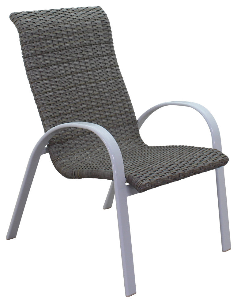 Courtyard Casual Santa Fe Wicker Chairs, Set of 4, White