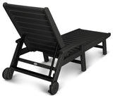 POLYWOOD Signature Chaise With Wheels, Black