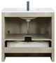 Lafarre Contemporary 36" Rustic Acacia Bathroom Vanity, Monte Chrome Faucet