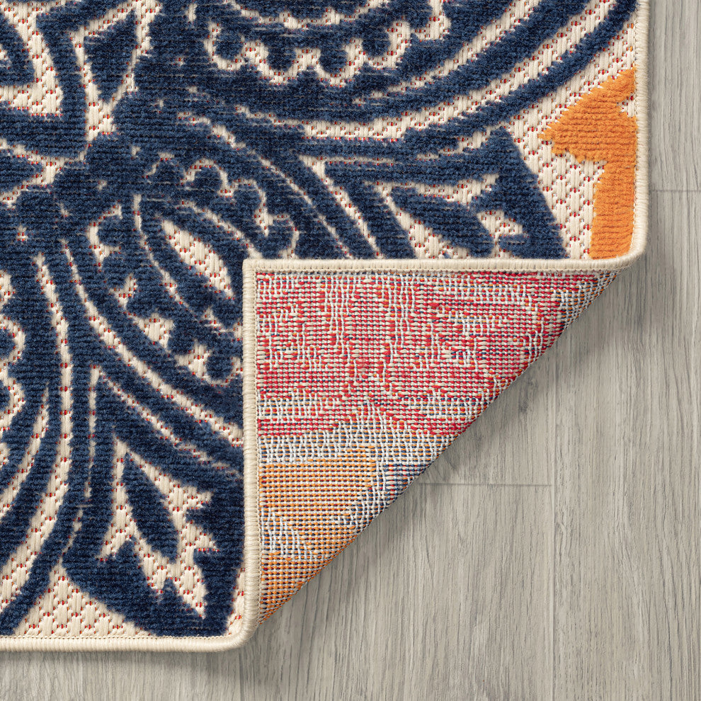 Omalley Modern Floral Area Rug, Multi-Color, 5'3" X 7'3"