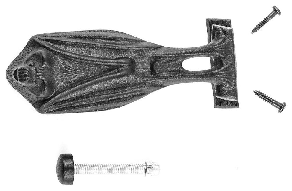 Black Cast Iron Bat Style Door Knocker 5" H x 2" W Renovators Supply