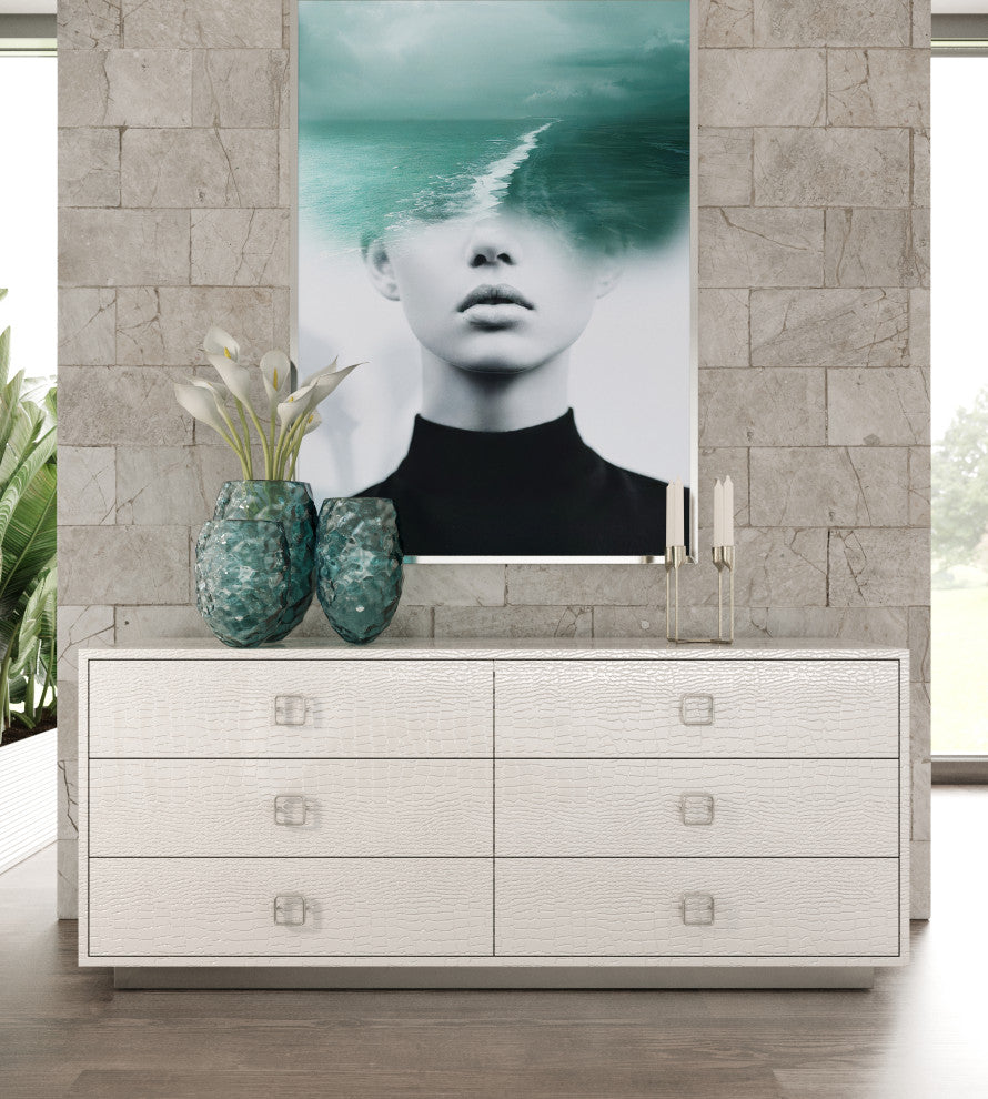 AandX Victoria White Crocodile Dresser