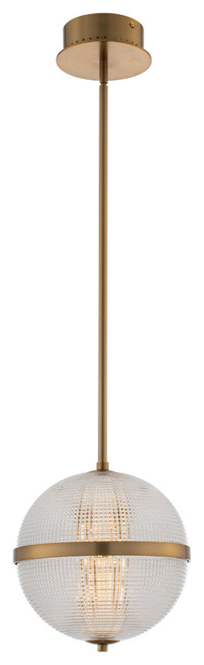 Portland 10" LED Mini Pendant, Winter Brass