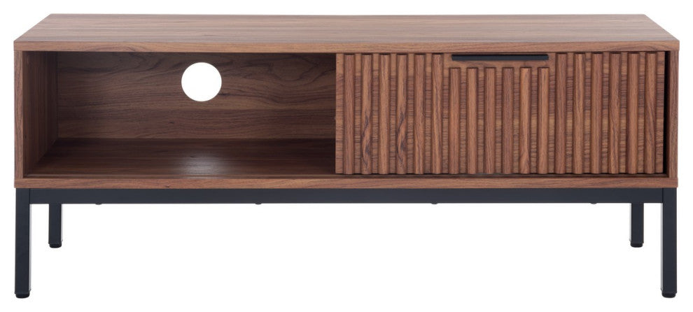 Safavieh Lylia 1 Door Media Stand, Walnut/Black