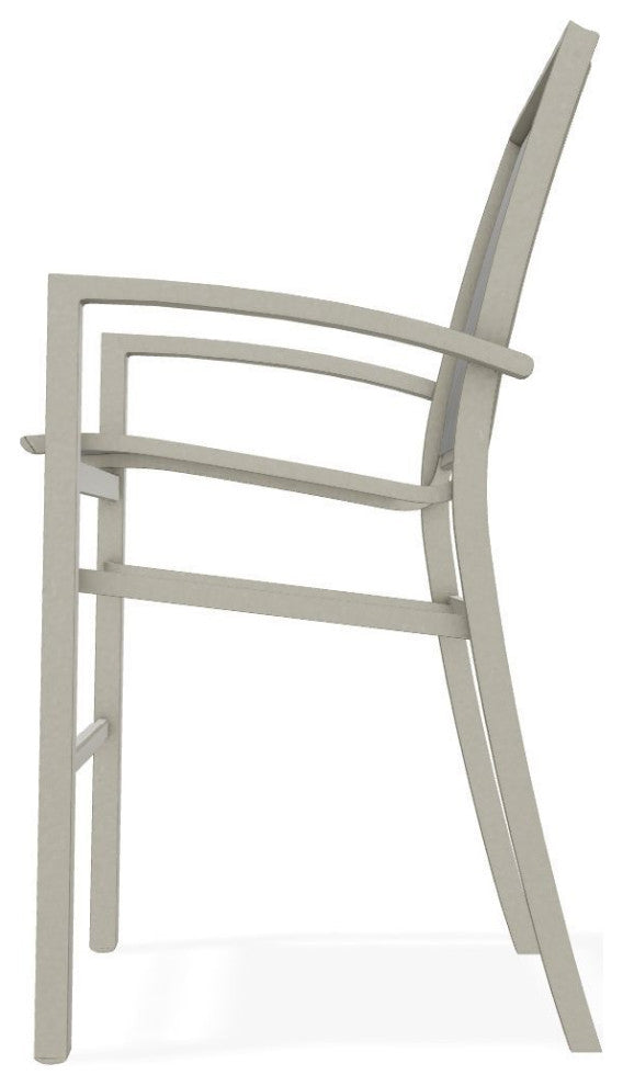 Kendall Sling Bar Height Stackable Outdoor Stool, Anchor/Storm