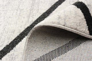 Aqua Damali Area Rug, Ivory/Black, 6'x9'