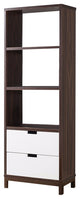Two- Toned Stylish Display Cabinet, Large, Brown and White