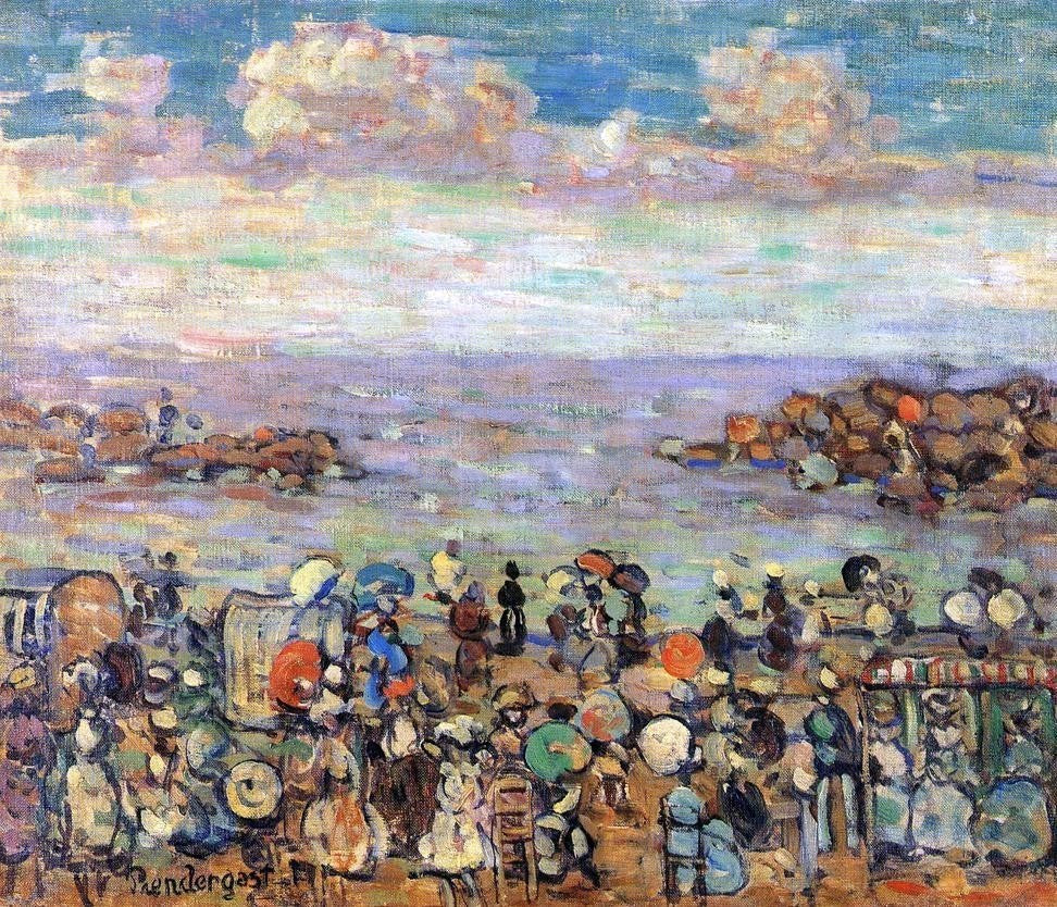 Maurice Prendergast Beach at St. Malo, 20"x25" Wall Decal