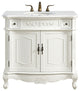 Bathroom Vanity, Antique White, 36", Single Sink