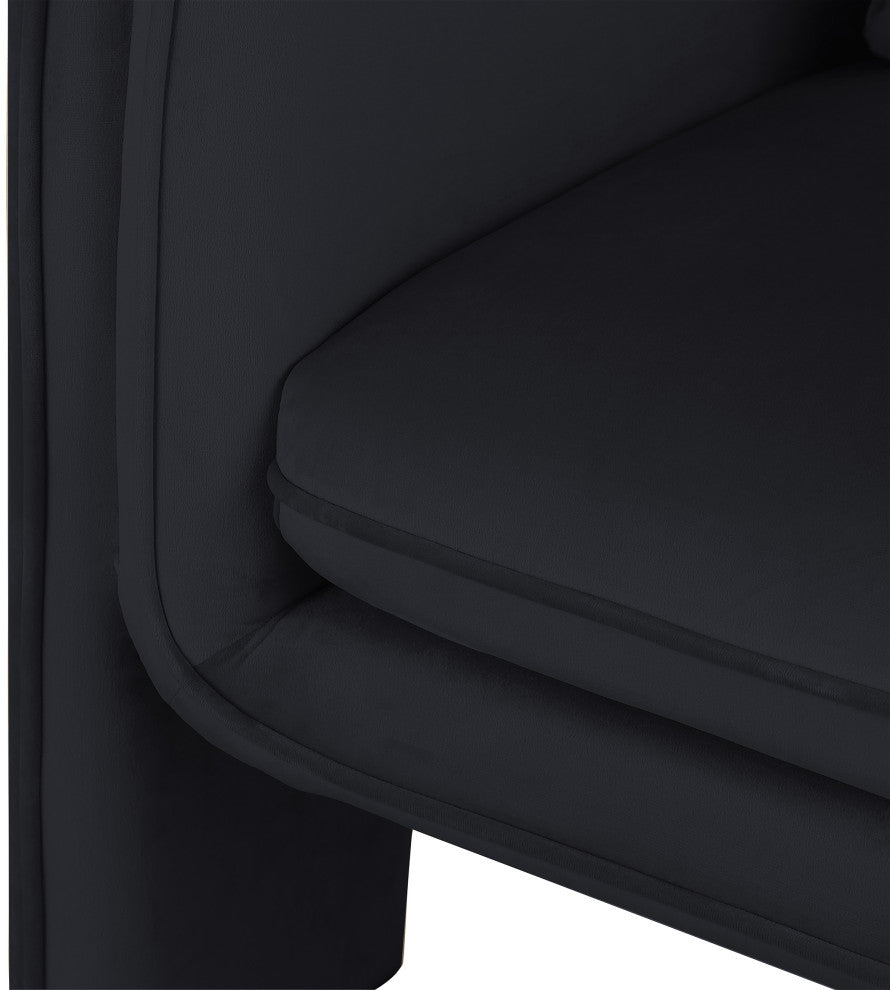 Sloan Velvet Accent Chair, Black