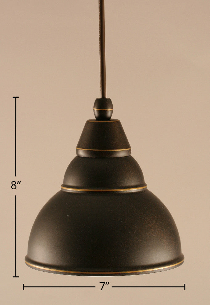 Cord Mini Pendant, Dark Granite/Chrome Double Bubble Metal Shade