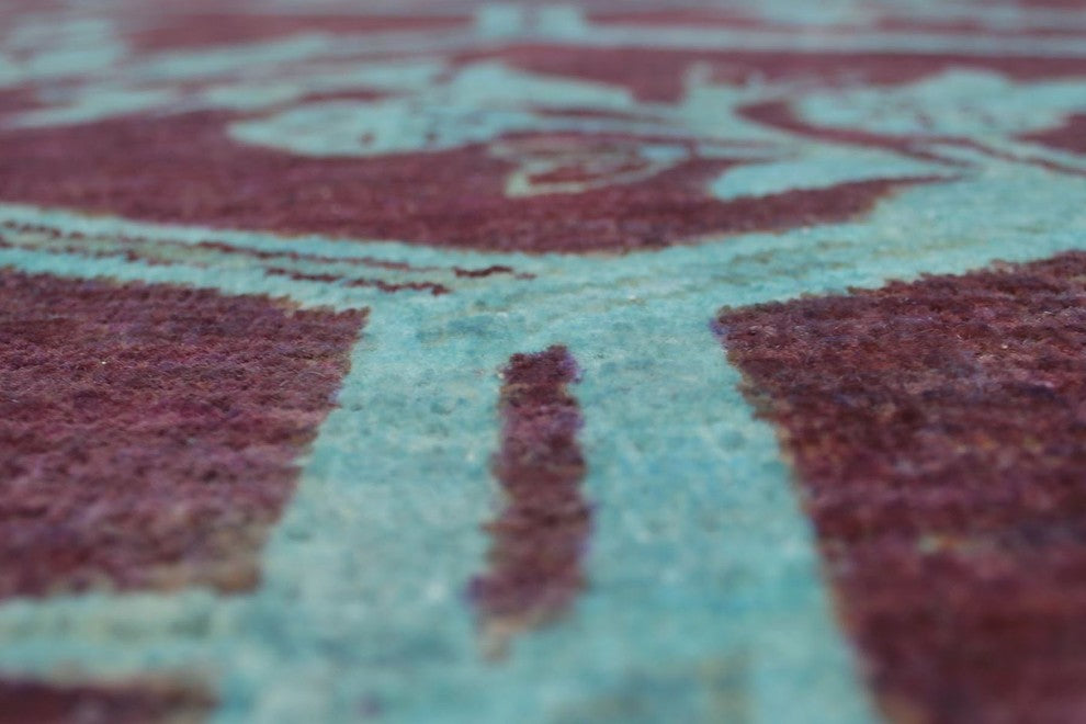 Overdyed Jabbar Blue/Rust Rug, 7'11"x9'11"