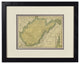 Vintage West Virginia Map, Framed WV State Map - Authentic 1920s