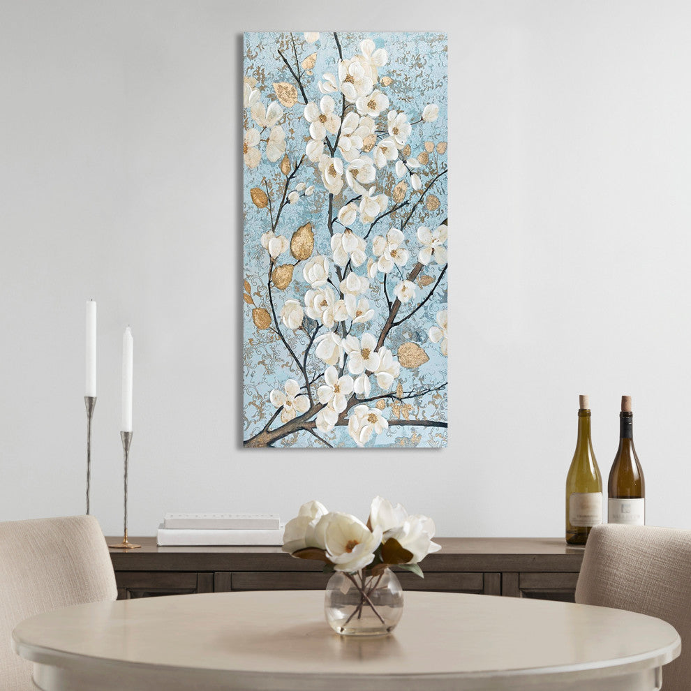 Madison Park Luminous Bloom Gold Foil Floral Canvas Wall Art