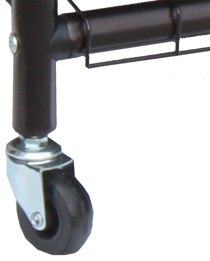 Oceanstar 3-Bag Rolling Laundry Sorter with Adjustable Hanging Bar, Bronze