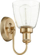 1-Light Clear Seeded Wall Mount, Aged Brass