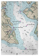 Pungo River, NC Nautical Map Guest Towel - Two Sets of Two (4 Total)