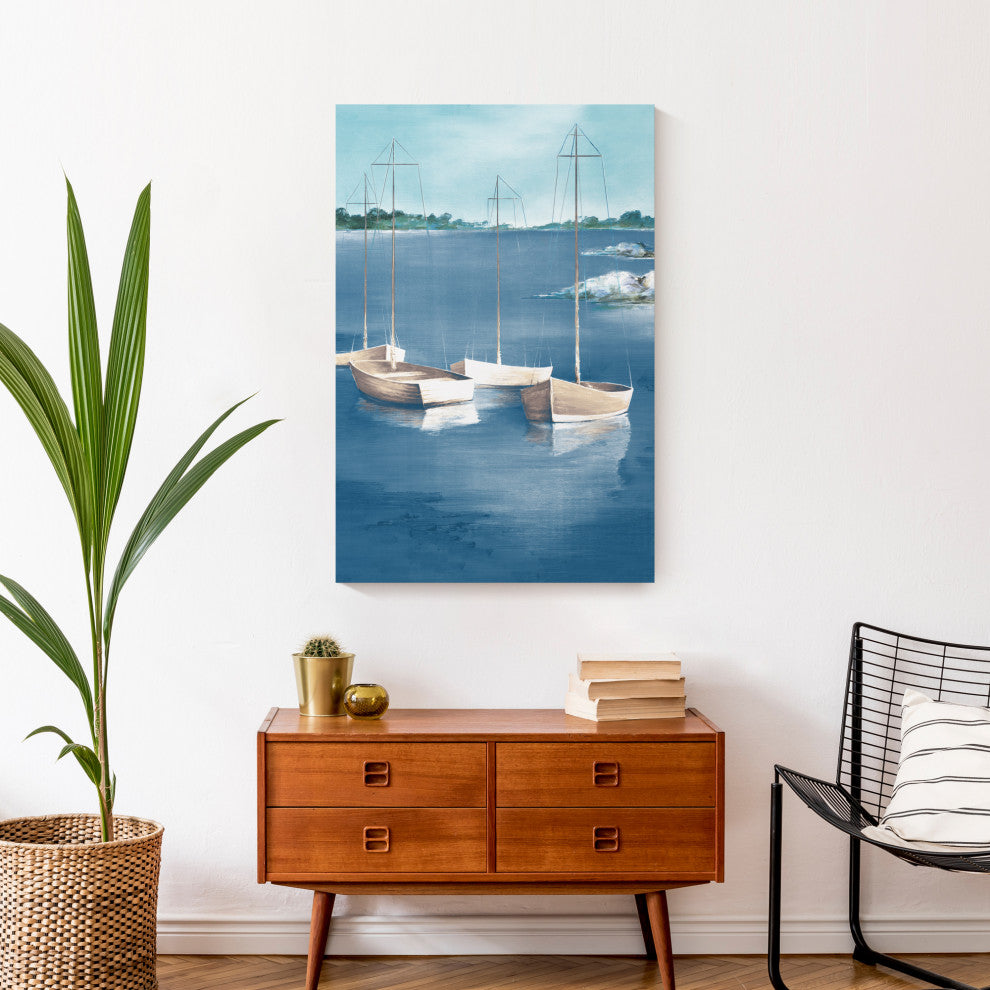 Four Sailboats 20x30 Canvas Wall Art