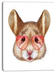 Funny Mouse with Heart Glasses, Animal Canvas Art Print, 28"x60"