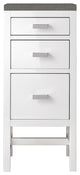 Addison 15"  Base Cabinet, Glossy White, 3CM Grey Expo Quartz Top