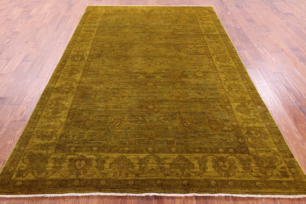 6' 7" X 9' 8" Handmade Overdyed Full Pile Wool Rug - Q12721