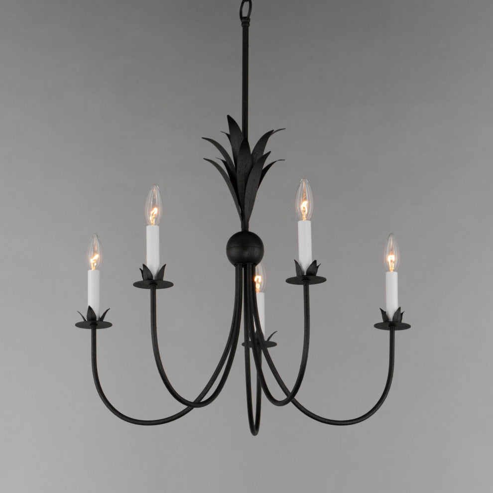 Maxim 2885 Paloma 5 Light 26"W Taper Candle Style Chandelier - Anthracite