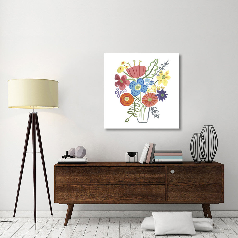 "Floral Medley I" Digital Paper Print by Farida Zaman, 38"x38"