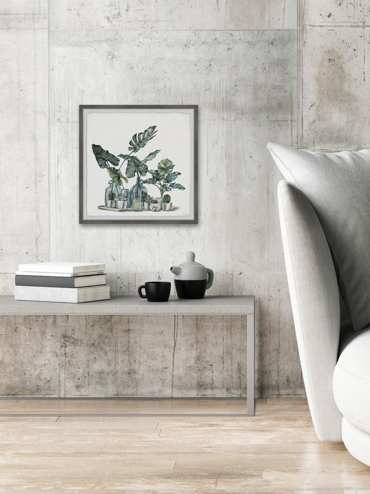 "Cactus and Palms" Framed Painting Print, 18"x18"