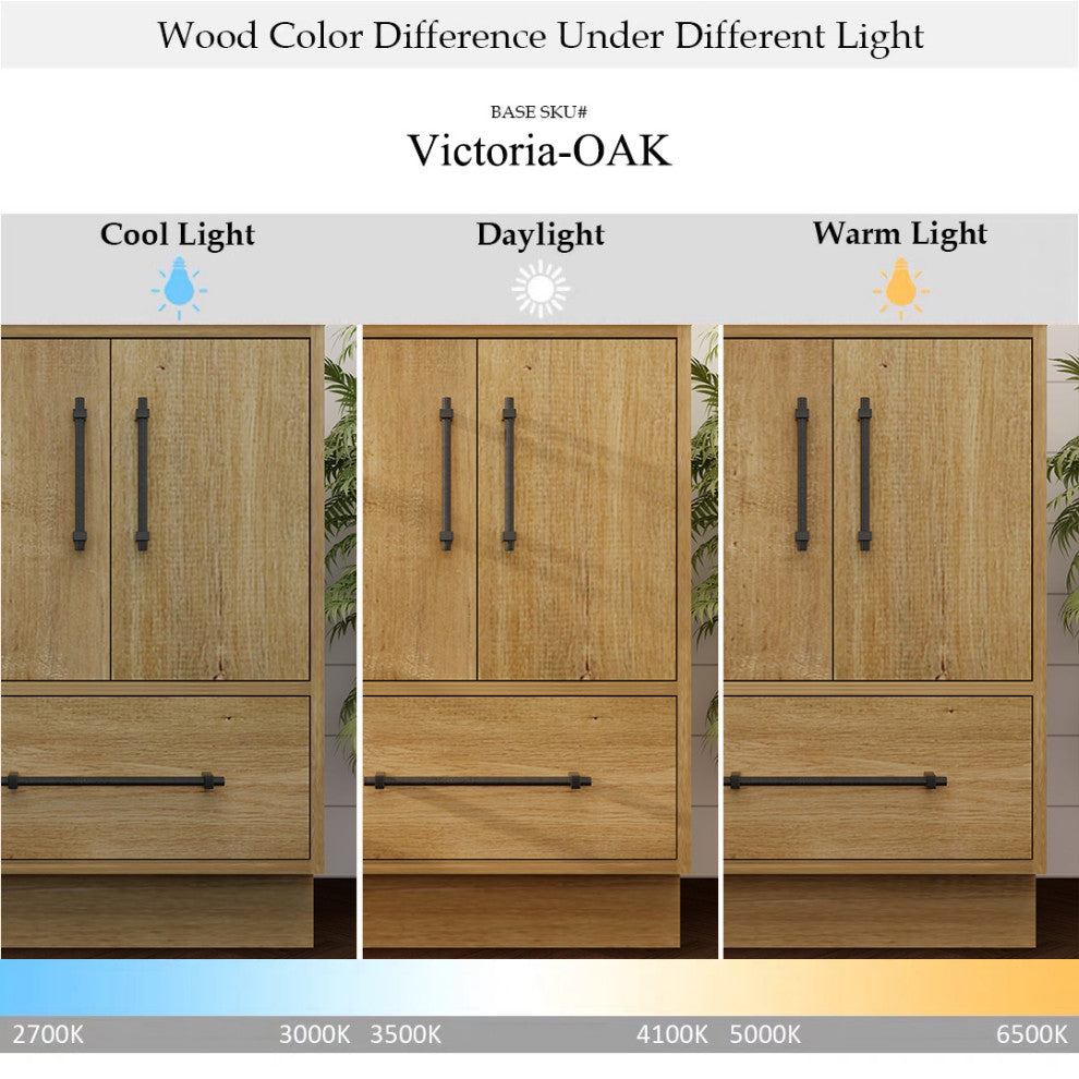 Victoria 42" Solid Wood Bath Vanity, Overhead Cabinet, Oak