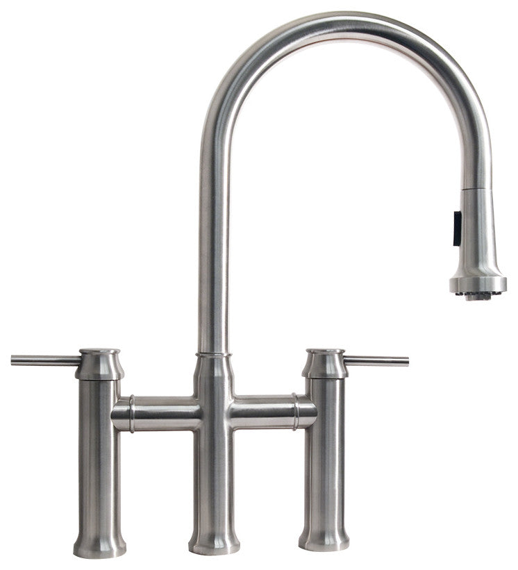 Waterhaus Lead-Free Solid Stainless Steel Bridge Faucet