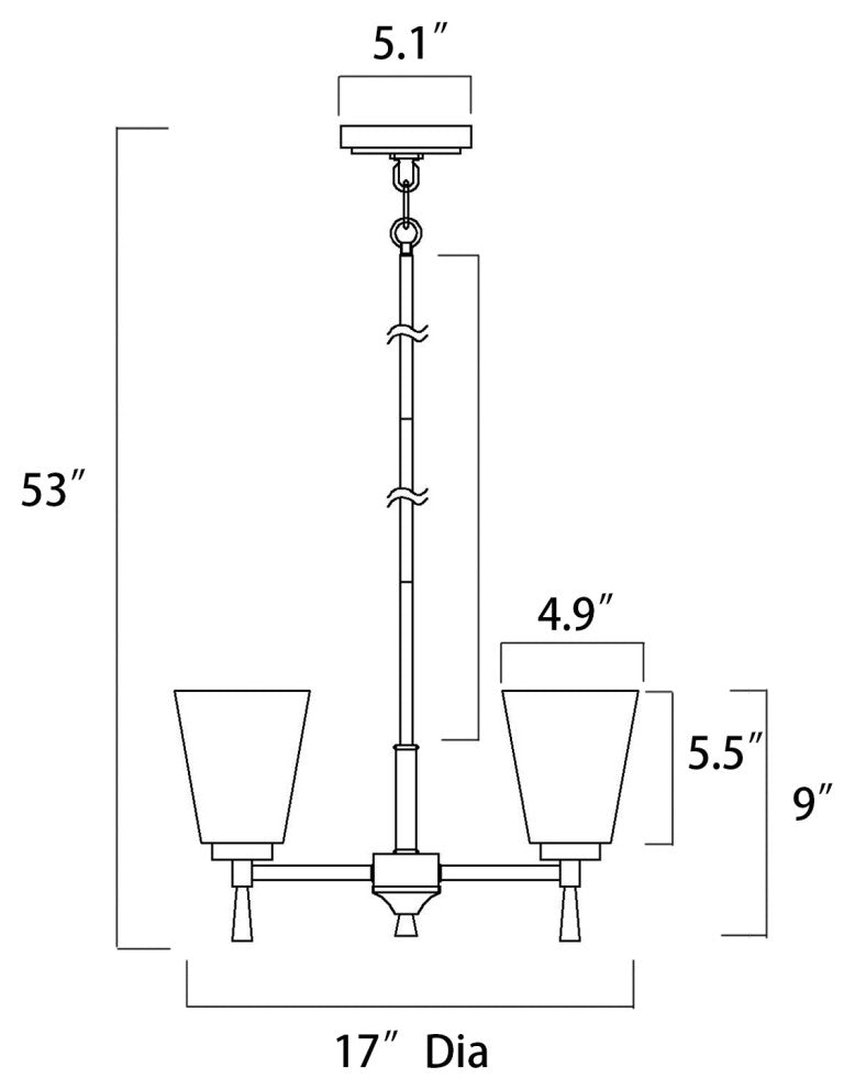 3-Light Brushed Nickel Modern Chandelier With Clear Cone Glass Shades
