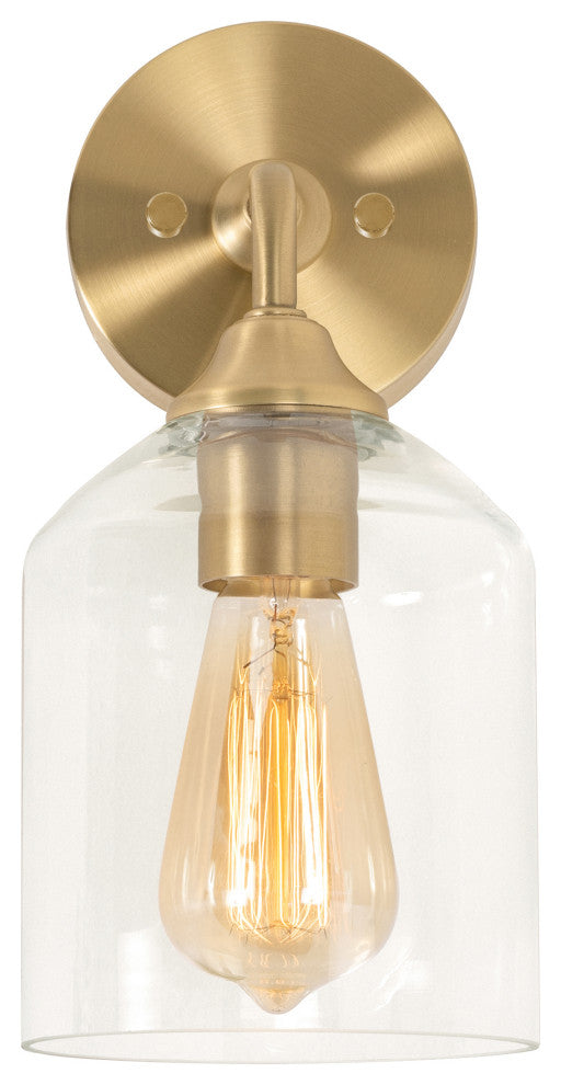 William 11" Wall Sconce, Satin Brass