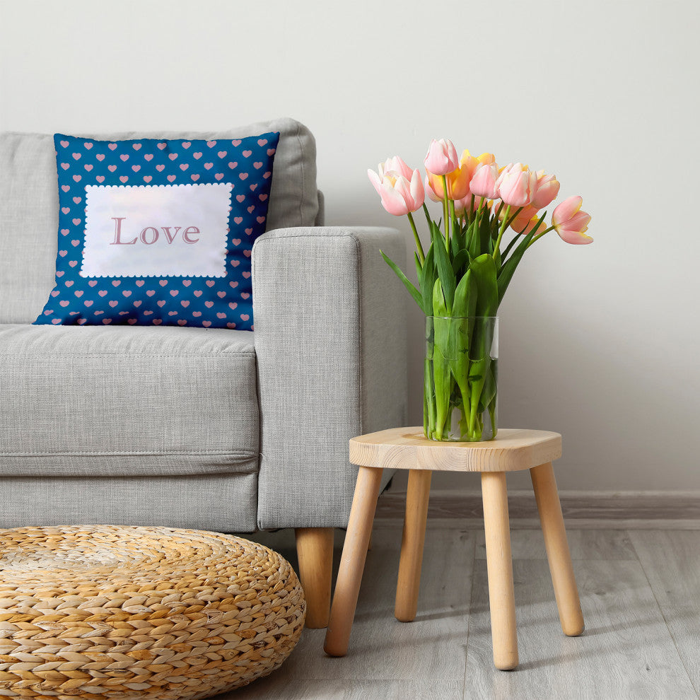 Love Decorative Throw Pillow, Teal, 20"x20"
