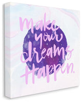 Inspirational Dreams Happen Stars Purple Sky Quote ,1pc, each 30 x 30
