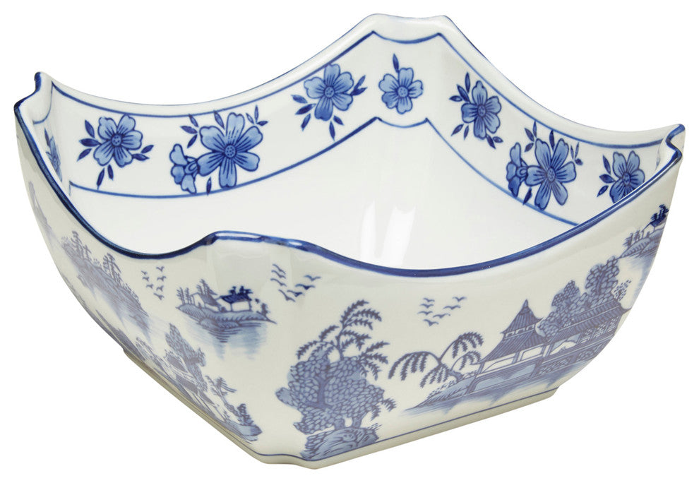 Square Blue and White Bowl