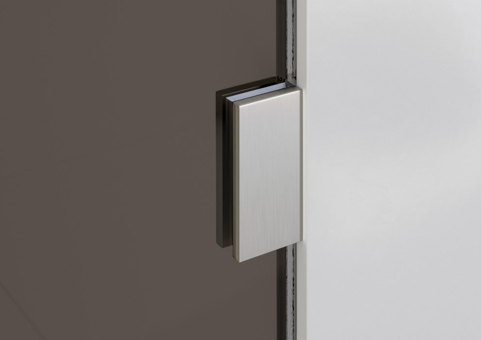 Ursa 30"x78" Frameless Fixed Glass Shower Panel With Bronze Tint, Brushed Nickel