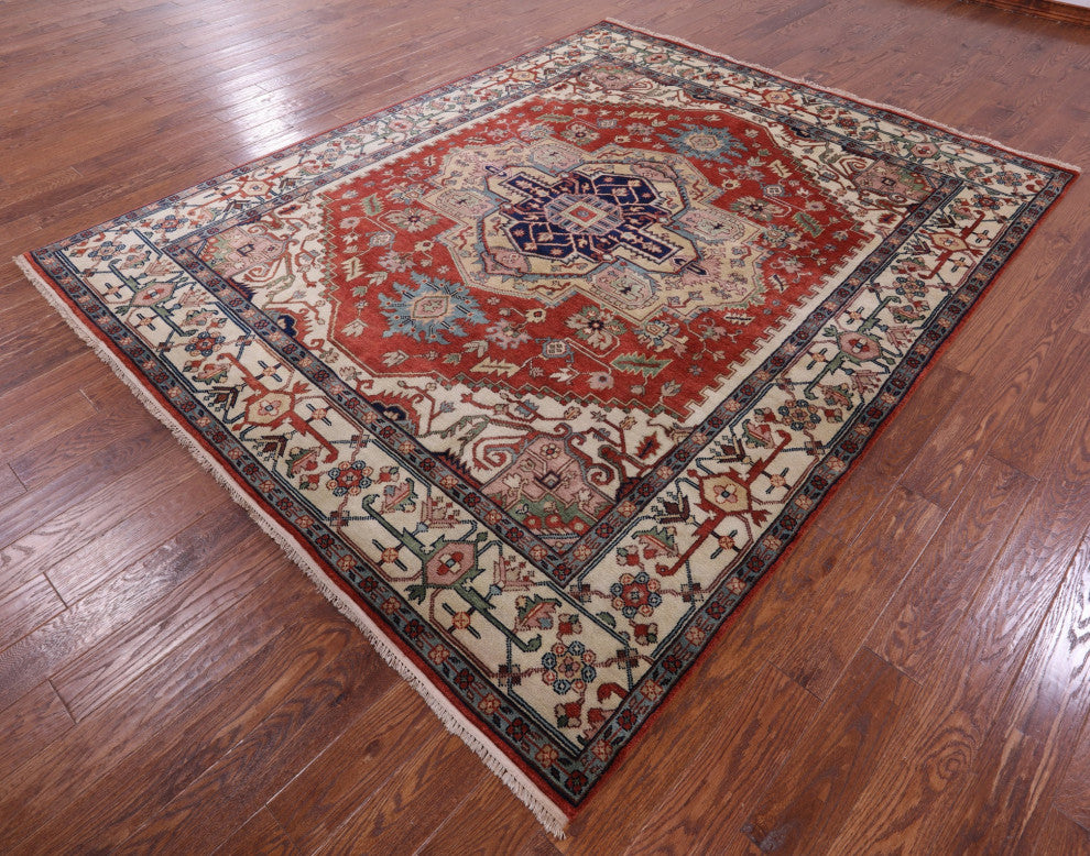 8' 0" X 9' 10" Handmade Heriz Serapi Wool Rug - Q16015