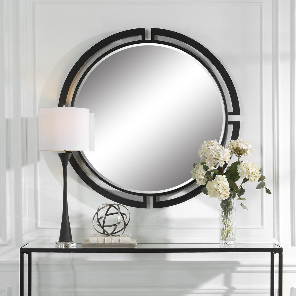 Uttermost 09878 Quadrant Modern Round Mirror